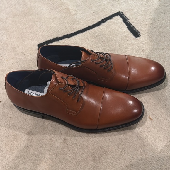 Steve Madden Hoyt Classic Tan Leather Men's Dress Shoes Size 13 - Picture 3 of 5
